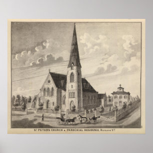 St Peter Kirche und parochialer Wohnsitz Poster