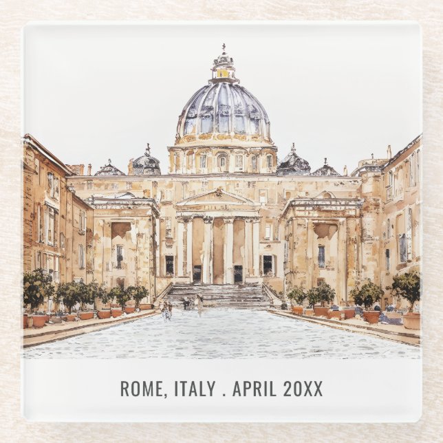 St Peters Basilica Rom - Italien Glasuntersetzer (Vorderseite)