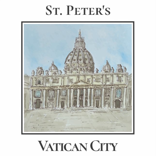 St. Peter's Basilica, Vatican City, Italy Aufkleber (Vorderseite)