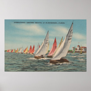 St. Petersburg, FL - Ansicht von BlitzRegatta Poster