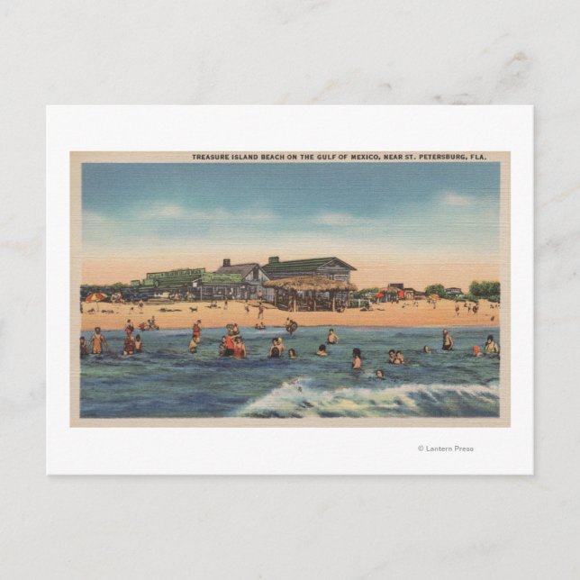 St. Petersburg, FL - Aussicht auf die Schatzinsel Postkarte (Vorderseite)
