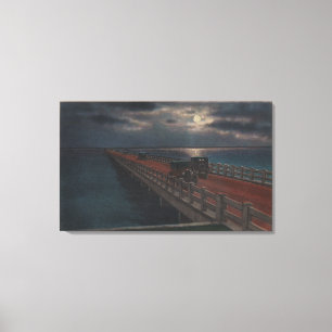 St. Petersburg, FL - Moonlit Ansicht von Gandy Leinwanddruck