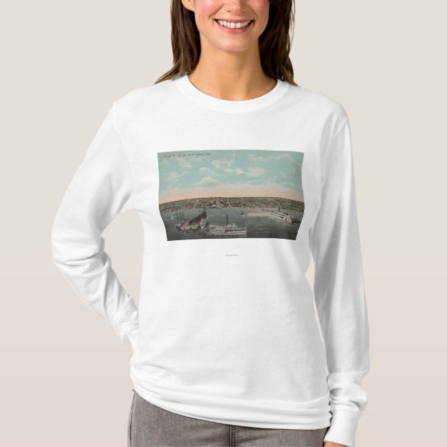 St. Petersburg, FL - Ufergegend-Ansicht mit T-Shirt (Vorderseite)