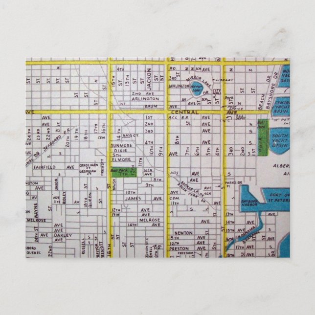 St. Petersburg, FL, Vintage Karte (Vorderseite)