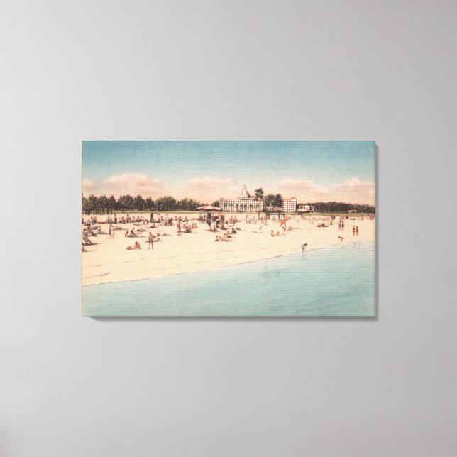 St. Petersburg, FL - Wasserfront Aussicht auf Leinwanddruck (Vorderseite)