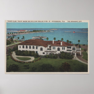 St. Petersburg, Florida - Aerial of Yacht Poster