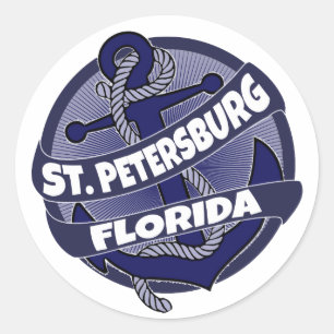 St. Petersburg Florida Ankerkleber Runder Aufkleber