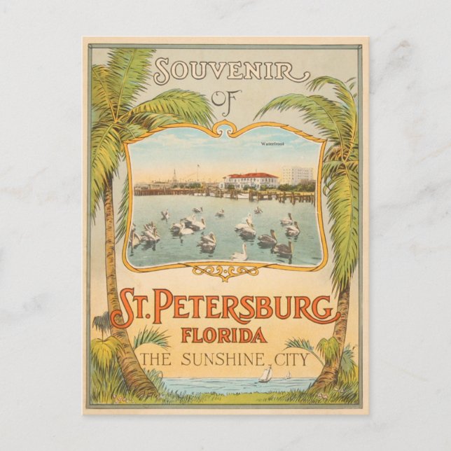 St. Petersburg Florida Die Sonnenscheinstadt Vinta Postkarte (Vorderseite)