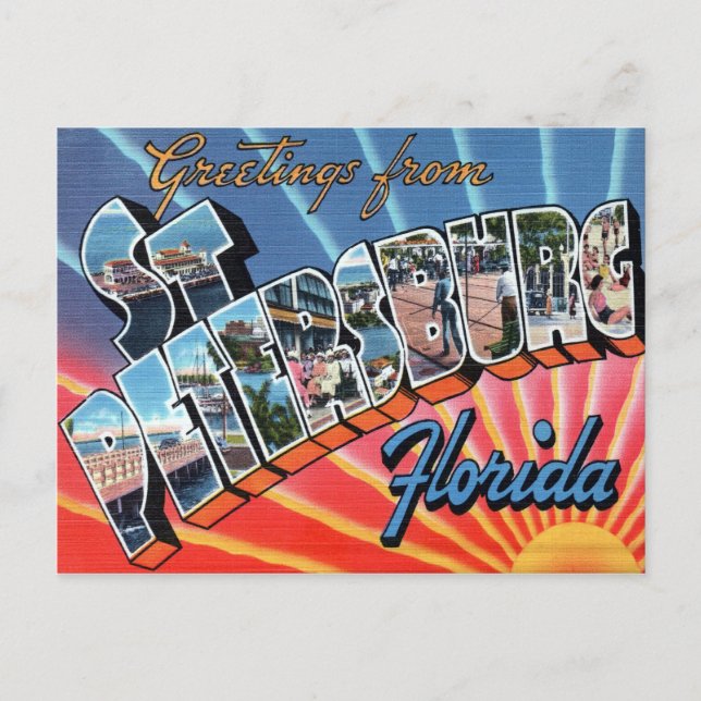 St. Petersburg Florida Großbuchstaben Postkarte (Vorderseite)
