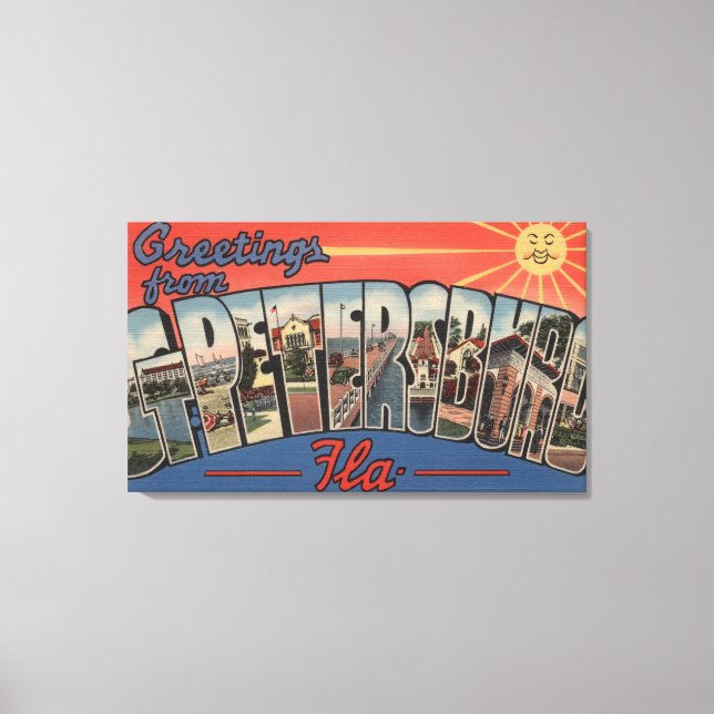 St. Petersburg, Florida - Große Briefmarkenszenen  Leinwanddruck (Vorderseite)