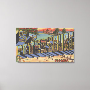 St. Petersburg, Florida - Große Briefmarkenszenen Leinwanddruck