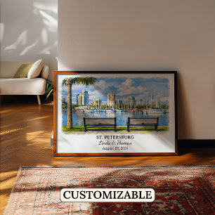 St. Petersburg Florida Poster, Aquarell, Maßgeschn Poster