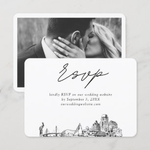 St. Petersburg Hochzeit Minimalistisch Sketch UAWG Begleitkarte