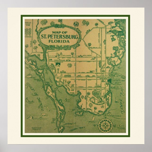 St. Petersburg-Karte Poster (Vorne)