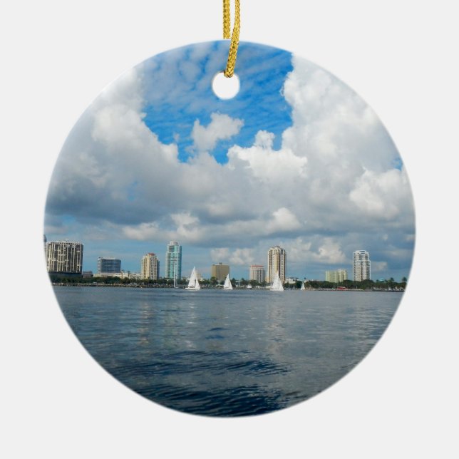 St. Petersburg-Pier und Skyline Keramikornament (Vorne)