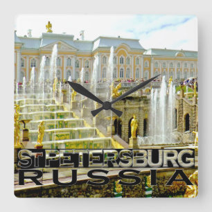 St Petersburg Quadratische Wanduhr
