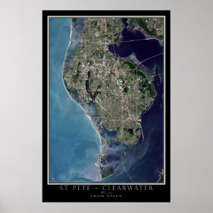 St. Petersburg - Satellitenkarte von Clearwater Fl Poster