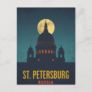 St. Petersburger Kathedrale im Mondlicht Postkarte