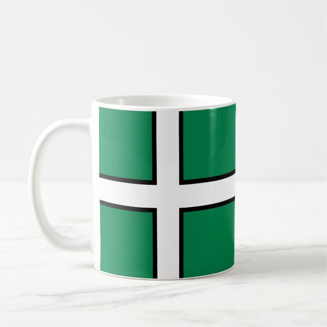 St. Petroc-Fahne / Flag der Devon Coffee Tasse (Links)