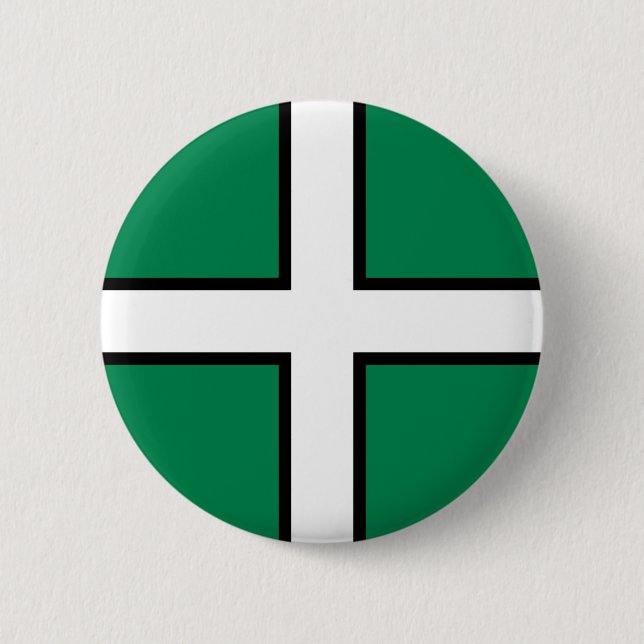 St. Petroc-Flagge / Fahne von Devon Button (Vorderseite)