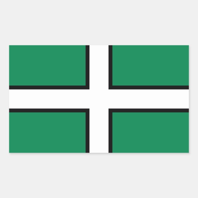 St. Petroc-Flagge / Fahne von Devon Rechteckiger Aufkleber (Vorderseite)
