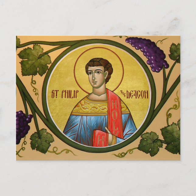 St. Philip die Deacon-Gebetskarte Postkarte (Vorderseite)