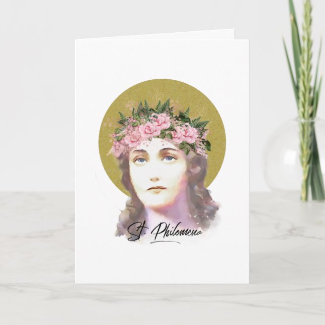 St. Philomena Jungfrau Martyr Religiöse Gebetskart Karte (Vorderseite)