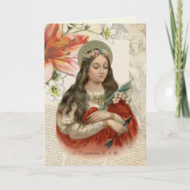 St. Philomena Jungfrau Martyr Religiöses Gebet Karte (Vorderseite)