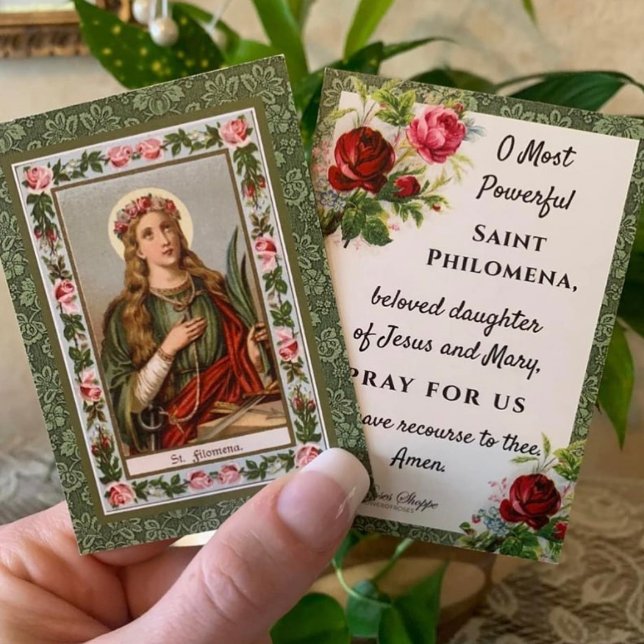 St. Philomena Katholische religiöse Heilige Gebete Platzkarte (Von Creator hochgeladen)