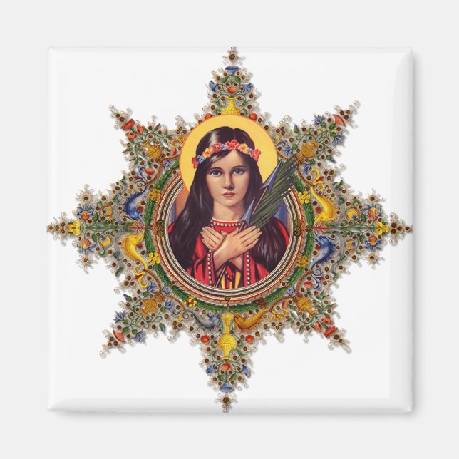 St. Philomena, Patron für Kinder und Babys Magnet (Vorne)