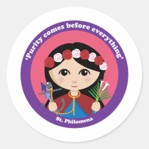 St. Philomena Runder Aufkleber