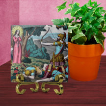 St. Philomena wird mit den Pfeilen geschossen