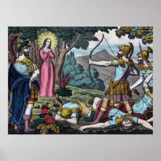 St. Philomena wird mit den Pfeilen geschossen Poster (Vorne)