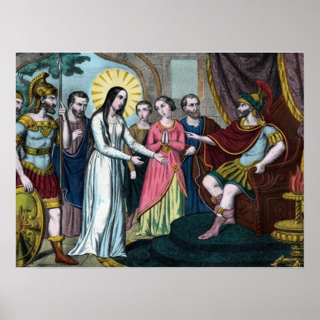 St. Philomena wird vor Kaiser Diokletian getestet Poster (Vorne)