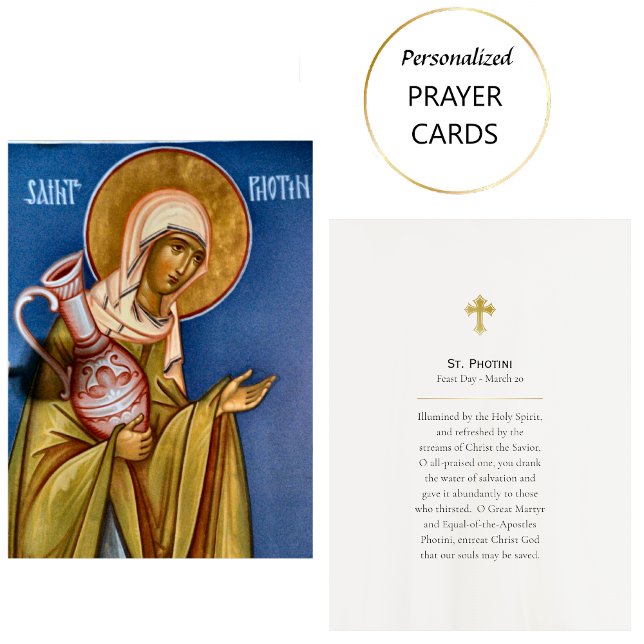 St. Photini Orthodoxe Christliche Gebetskarte Platzkarte (Von Creator hochgeladen)
