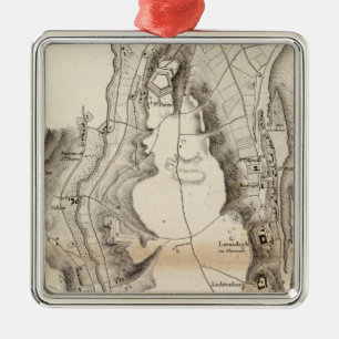 St- Pierrehochebene-Atlas-Karte Silbernes Ornament