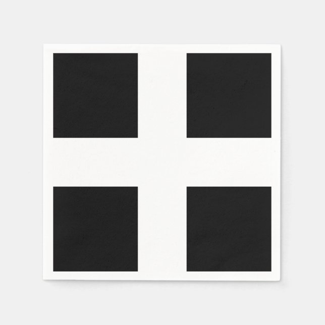 St. Piran-Flagge / Flagge von Cornwall Serviette (Vorderseite)