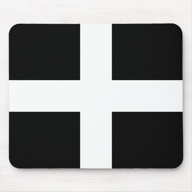 St. Piran’s flag / flag of Cornwall Mousepad (Vorne)