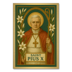 St. Pius X Katholische Hochzeitskarte Tischnummer