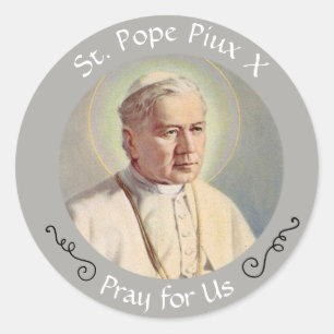 St. Pope Piux X Runder Aufkleber