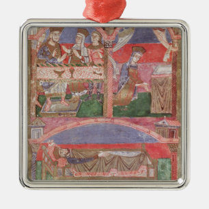 St. Radegund am Tisch von Clothar I Silbernes Ornament