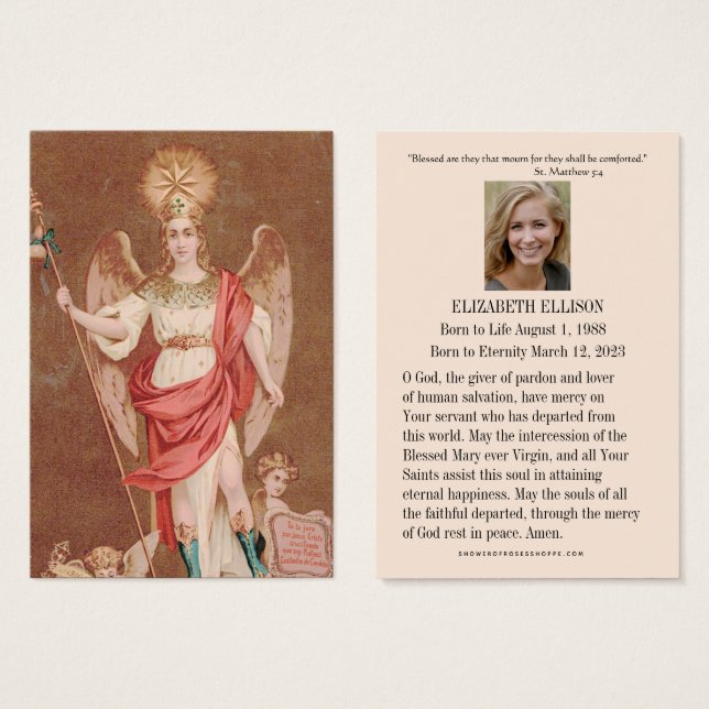 St. Raphael Archangel Gebet Beerdigung Heilige Kar (Vorne & Hinten)