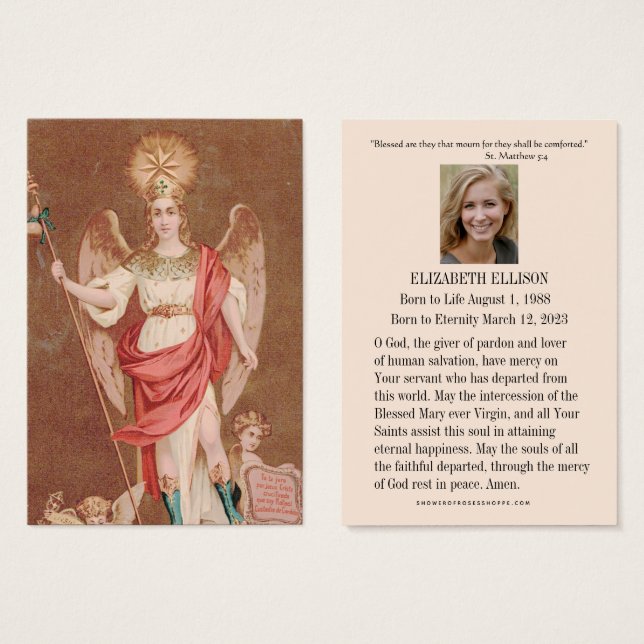 St. Raphael Archangel Gebet Beerdigung Heilige Kar (Vorne & Hinten)