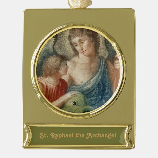 St. Raphael der Erzengel (M 012) Banner-Ornament Gold (Vorderseite)