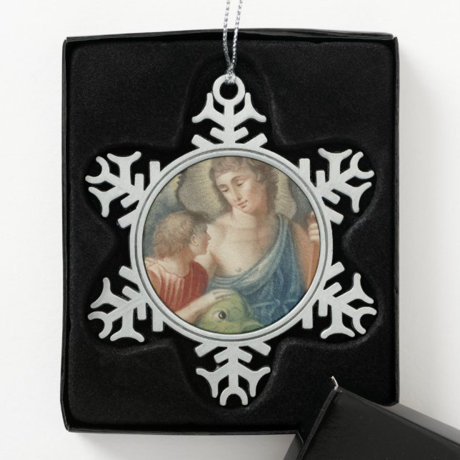 St. Raphael der Erzengel (M 012) Schneeflocken Zinn-Ornament (Box)