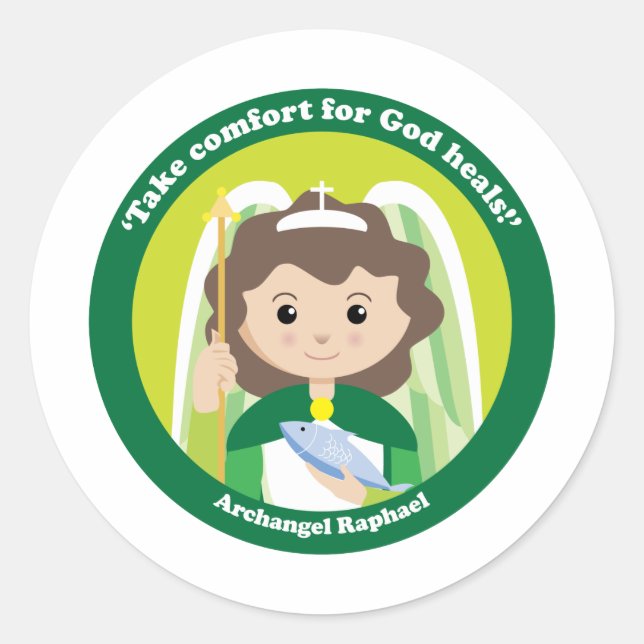 St.-RAPHAEL der Erzengel Runder Aufkleber (Vorderseite)