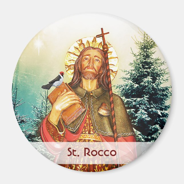 St. Rocco - San Rocco - St. Roch Round Magnet (Vorne)