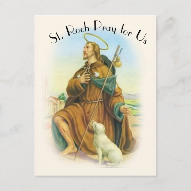 St. Roch Rocco Italienischer Schutzheilige der Hun Postkarte (Vorderseite)