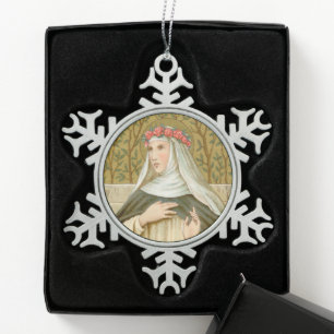 St. Rosa von Lima (BK 020) Schneeflocken Zinn-Ornament