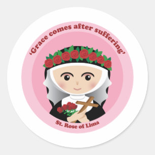 St. Rose von Lima Runder Aufkleber